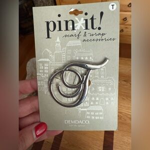 Scarf and wrap initial T accessory pin